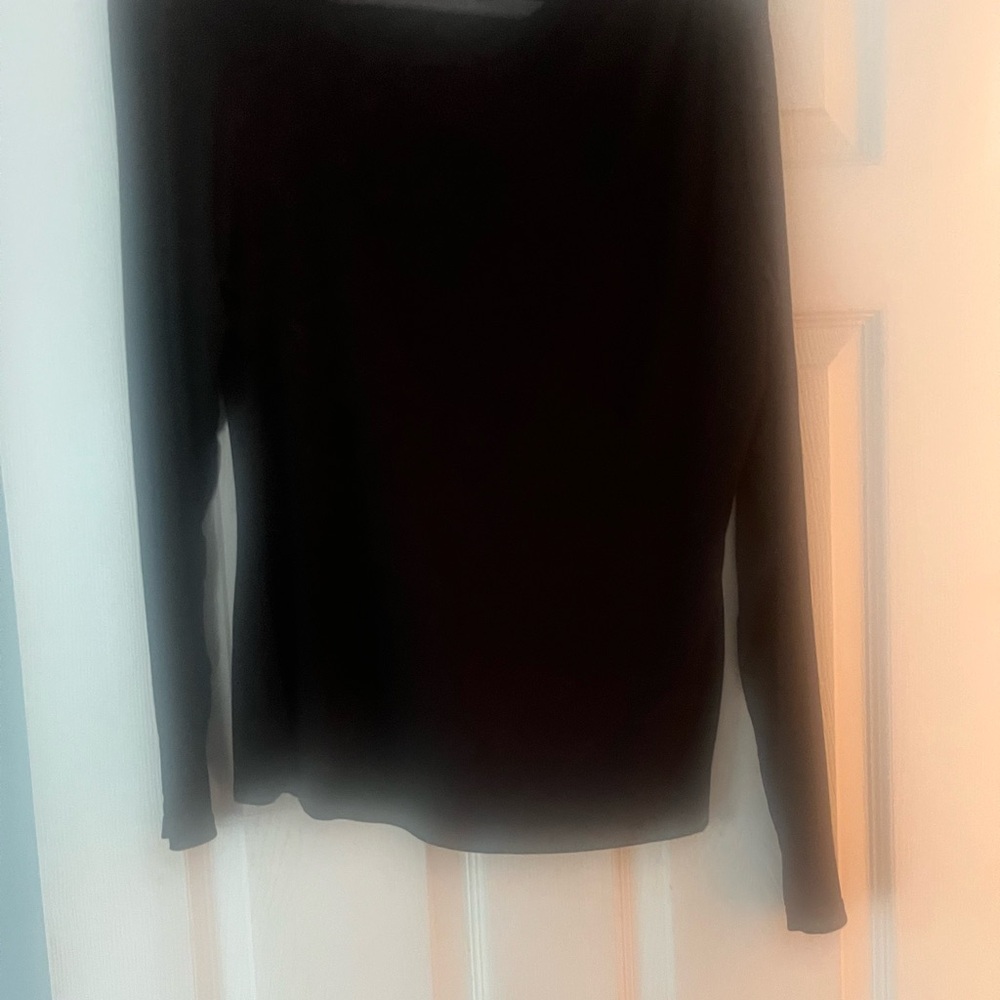 INC International Concepts Black Fitted Ribbed Blouse - Picture 3 of 3